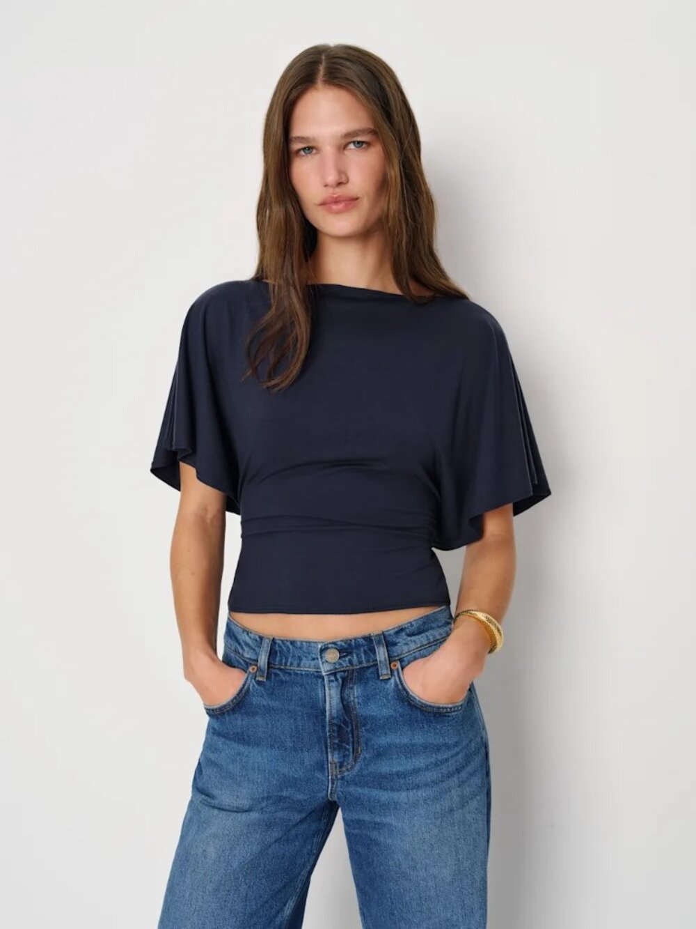 NWT Navy Reformation Avery Knit Top